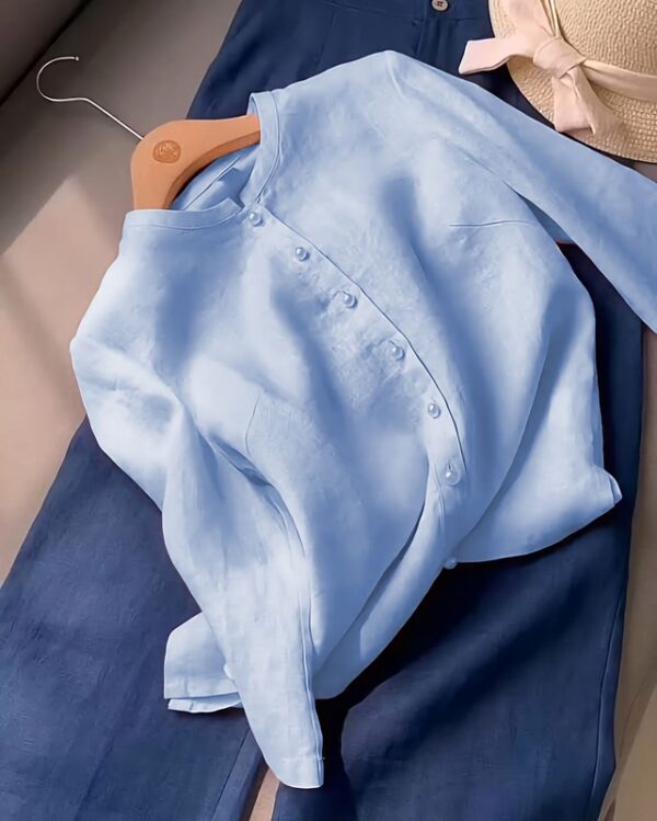 Sunlit Comfort Remi Cotton Co-Ord Shirt & Pant Set - Image 5
