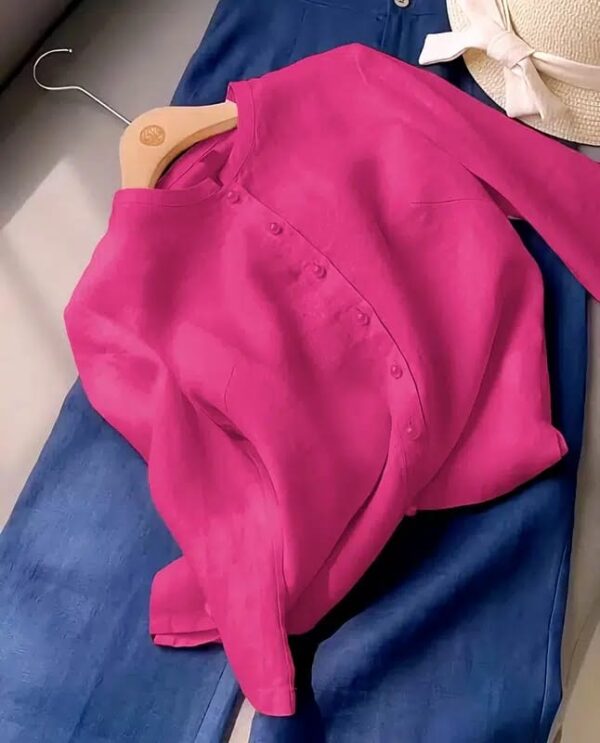 Sunlit Comfort Remi Cotton Co-Ord Shirt & Pant Set - Image 4