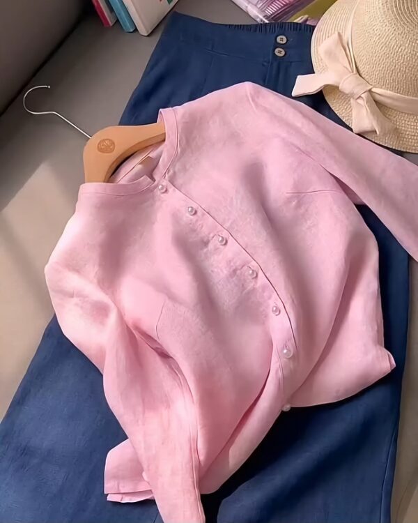Sunlit Comfort Remi Cotton Co-Ord Shirt & Pant Set - Image 3