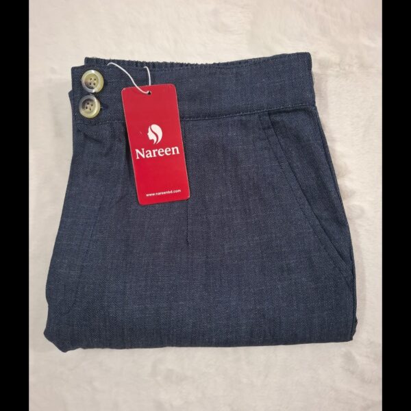 Nareen Soft Dark Navy Blue High-Waist Denim Pant - For Women